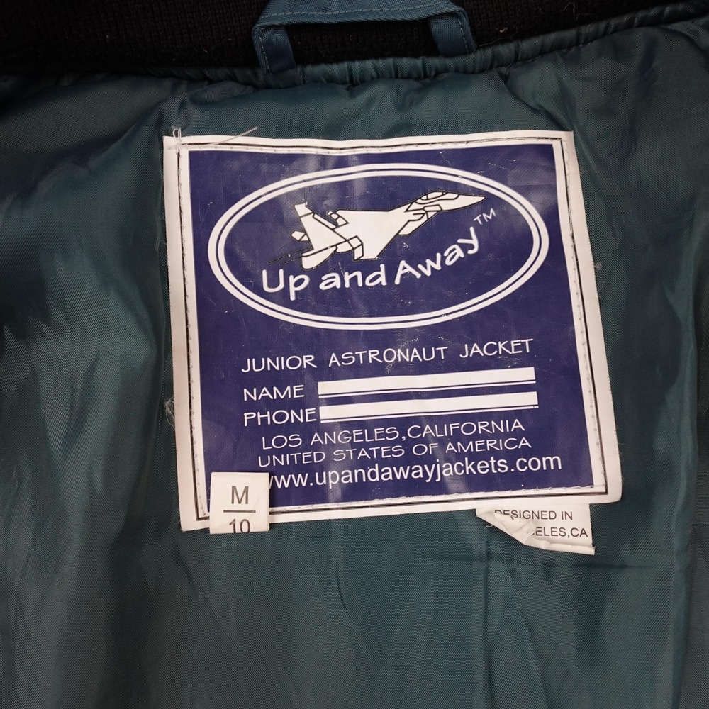 Up And Away Jacket Kids 10 Blue Bomber Astronaut Space NASA Patches Full Zip - Picture 5 of 9